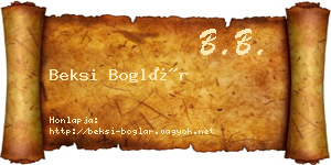 Beksi Boglár névjegykártya